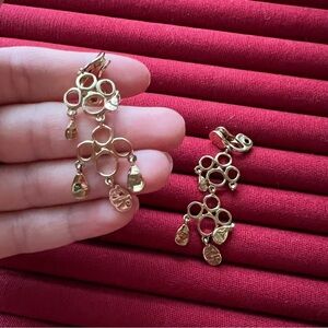 Monet Vintage Gold Chandelier Clip On Earrings